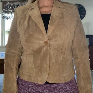 Alfani Women’s XL camel colored suede jacket